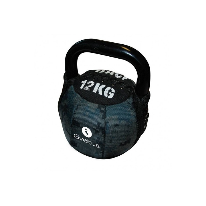Kettlebell Sveltus, 12kg, dimensiune: Unisex, Negru