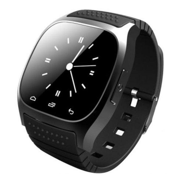 Ceas smart TC26 Black, Bluetooth, Stopwatch, Carcasa metalica