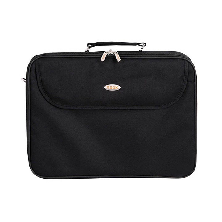Geanta Laptop Sbox NEW YORK, Compartiment Laptop Max. 15.6", Rezistent la apa, Compartiment Accesorii, Buzunar Exterior, Bretea de Umar Detasabila, Negru