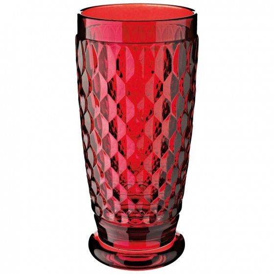 Pahar din sticla cristalizata pentru apa/ bere, Villeroy & Boch, Boston red