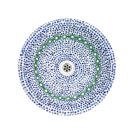 Lavoar Artizan, Sapphire,40x40x13 cm, pictat manual, ceramica, montaj pe blat