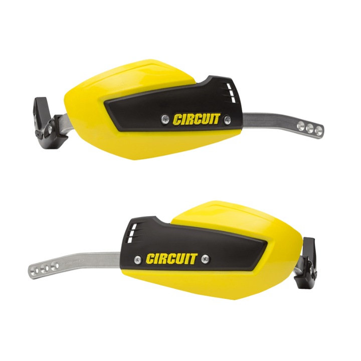 Set 2 protectii maini Alloy, Polipropilena/Aluminiu, Negru/Galben