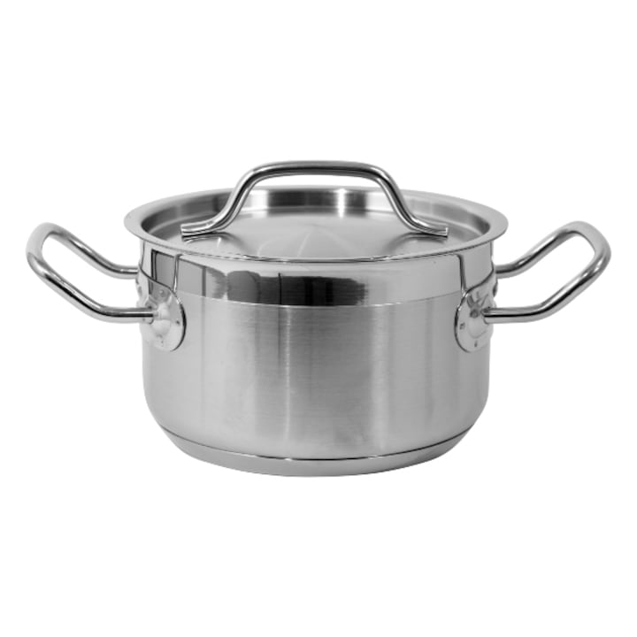 Oala cu capac din inox YATO, capacitate 1.9 L, 16 x 9.5 cm