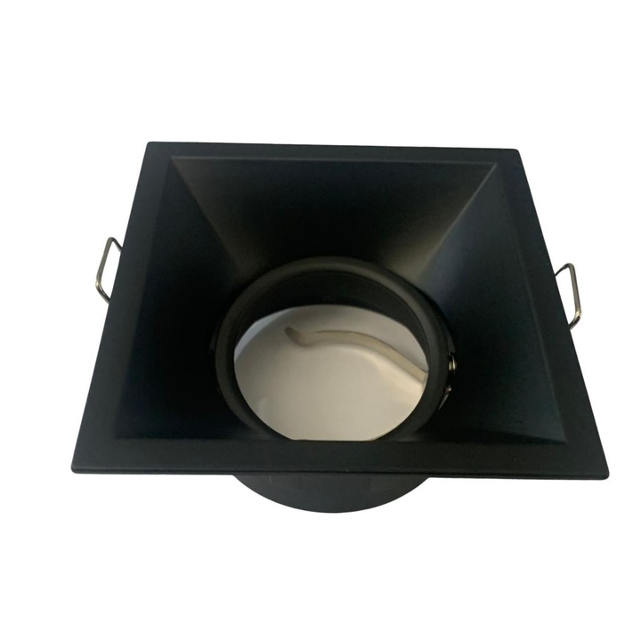 Rama patrata pentru spoturi Meyan-S Black, MR16, culoare neagra, 90x90mm, Aluminiu