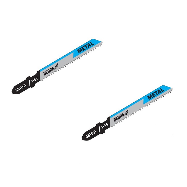 Set 2 panze profesionale taiat metal, pentru fierastrau pendular, 12 tpi, HCS, prindere T, 76.50 mm, Dedra