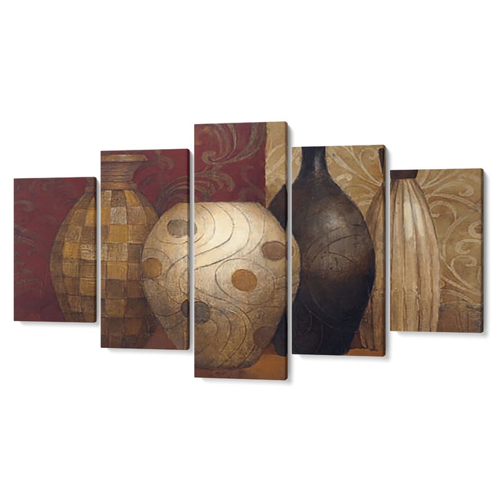 Комплект от 5 Tabouri премиум мултиканава декор, Вази с различни форми, 105 x 200 cm