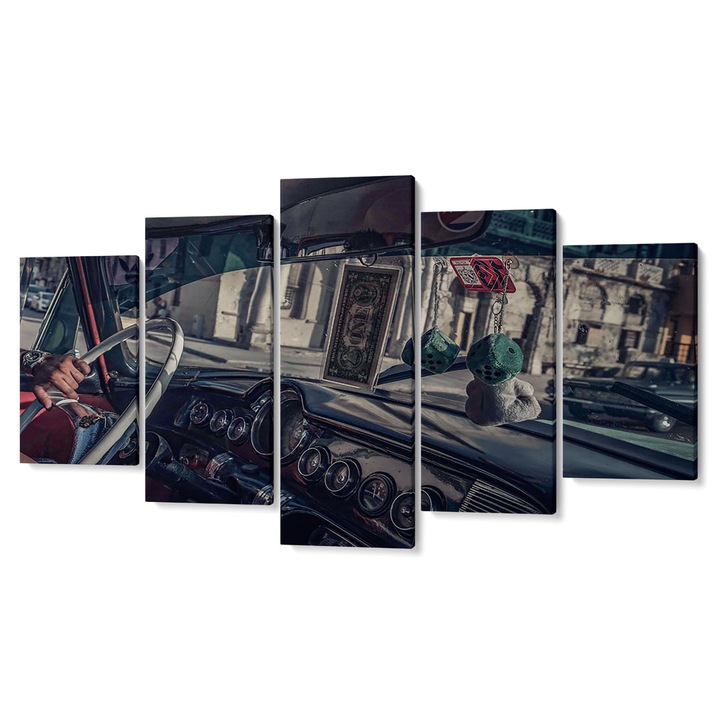 Комплект от 5 части Tabouri Premium multi-canvas decor, Ключодържатели, висящи на борда на автомобил, 105 x 200 cm
