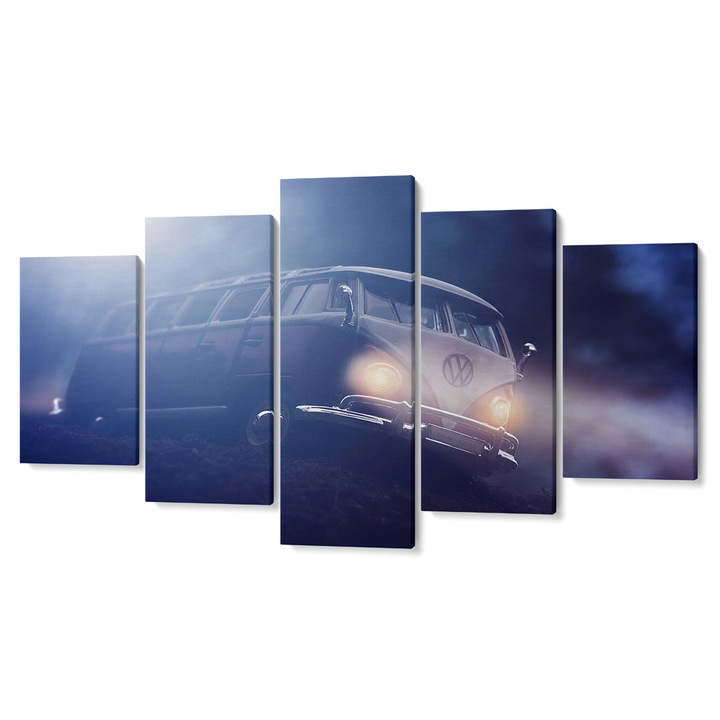 Комплект от 5 части Tabouri Premium multi-canvas декор, Ван с включени фарове, 105 x 200 cm