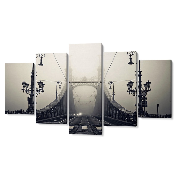 Комплект от 5 Tabouri premium multicanvas декор, Изглед от моста, 55 x 100 cm
