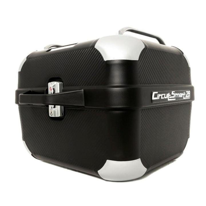 Geanta Top Case Smart, Aluminiu/Plastic, Anti-vibratii, Port USB, 28L, Negru