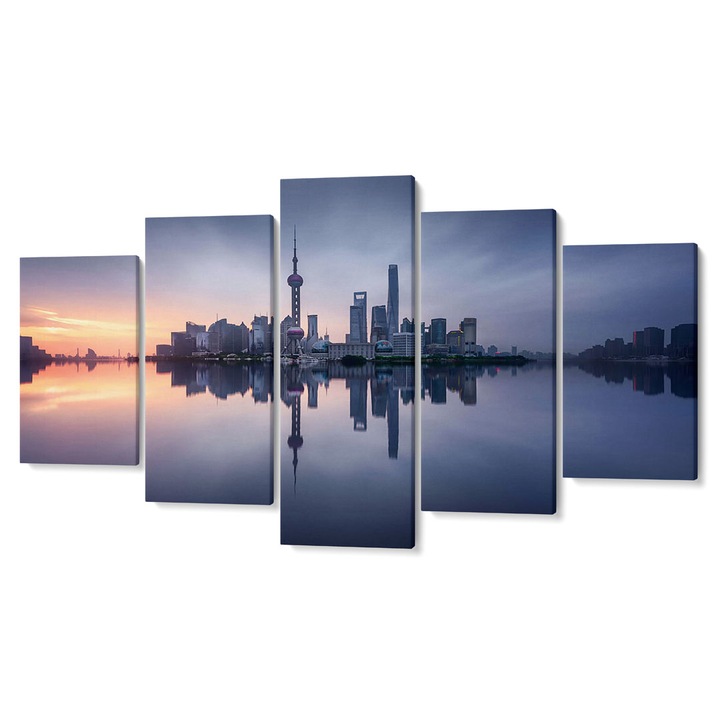 Картини Tabouri premium decor, Метрополис, Видян отдалеч II, 105 x 200 см, Комплект от 5