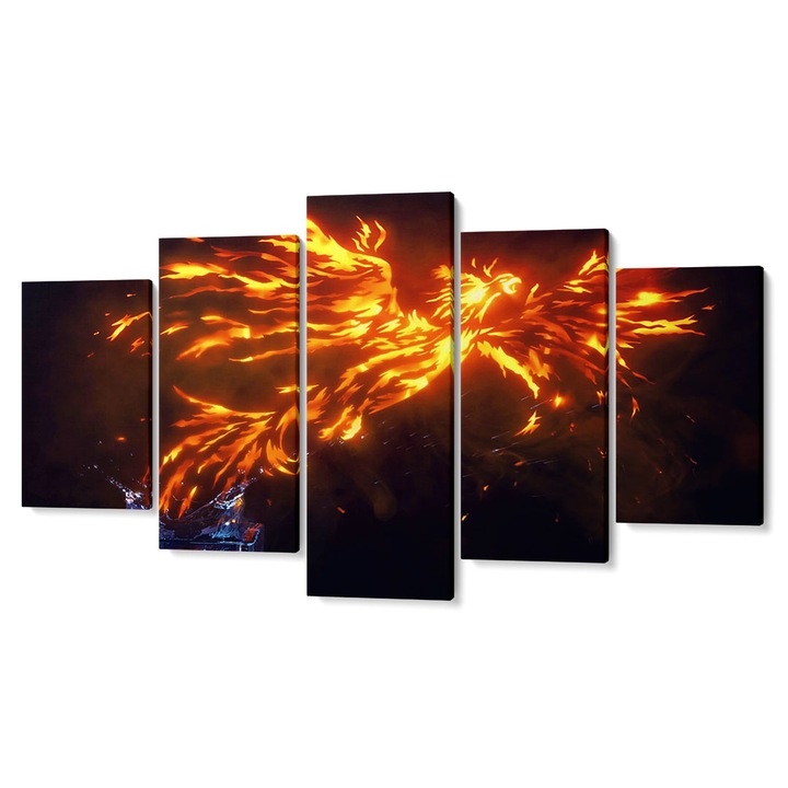 Комплект от 5 Tabouri premium multicanvas декор, Firebird, 55 x 100 см