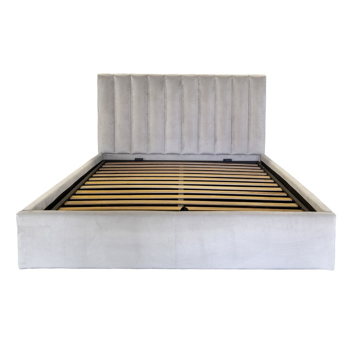 Pat tapitat Trendy gri deschis 140x200