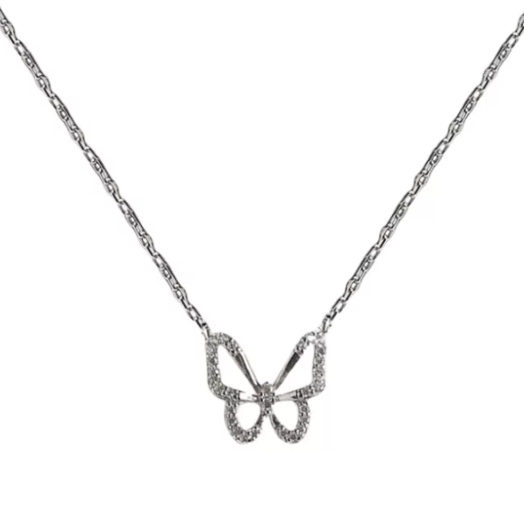 Lantisor cu fluture cu zirconiu stralucitor, CRM, 45 cm