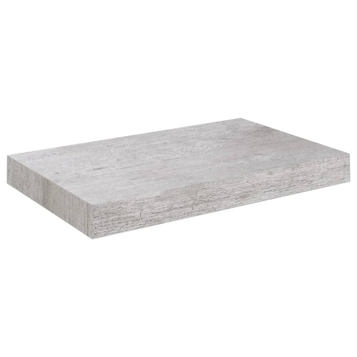Raft de perete suspendat vidaXL, gri beton, 23x23,5x3,8 cm, MDF 0.91 kg