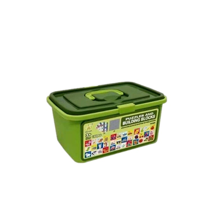 Set Cuburi pentru Construit, 3 puzzle-uri, 146 piese