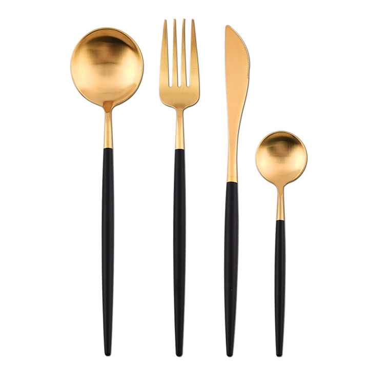 Комплект от 24 португалски прибора, черни