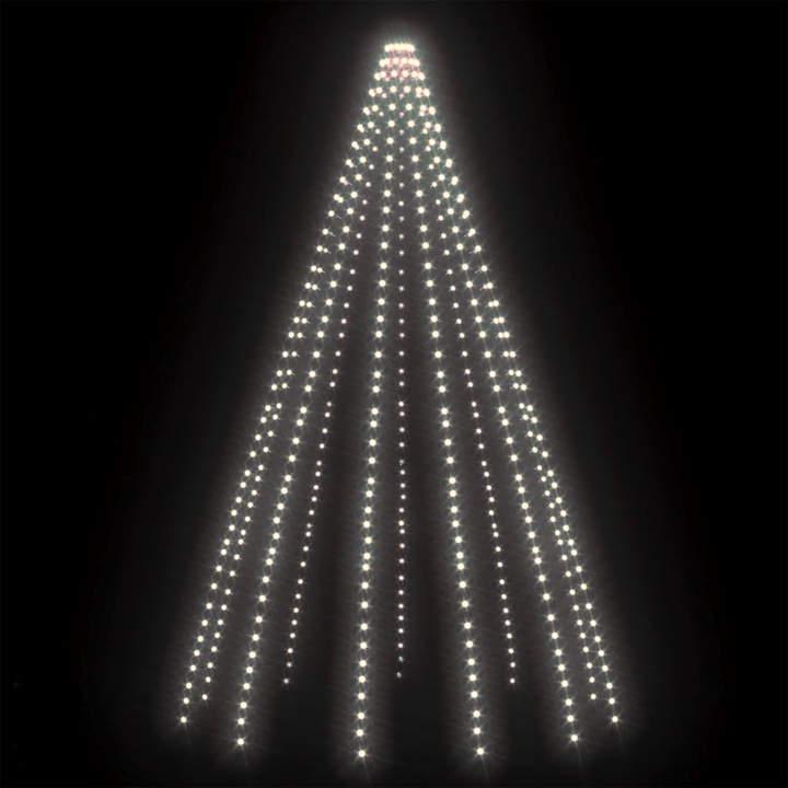 Instalatie brad 500 LED alb rece IP44 500 cm interior/exterior 328896