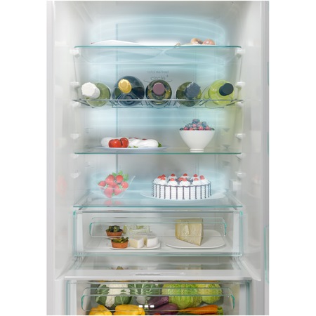 Combina frigorifica Candy CCE7T618EX, 341 l, Total NoFrost, WiFi, Super Freezing, Raft sticle, Clasa E, H 185 cm, Inox