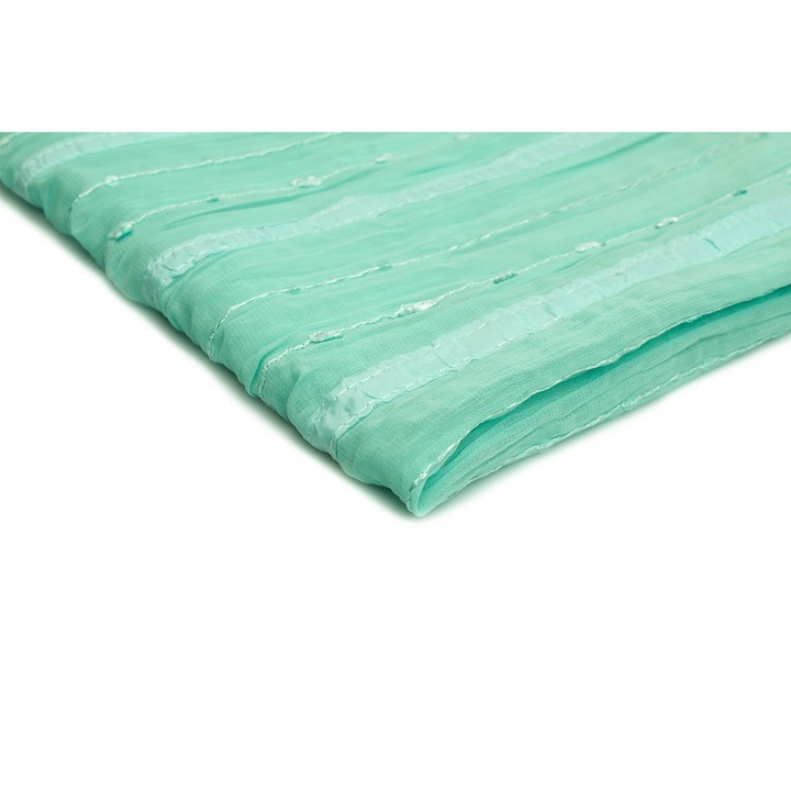 Material tesut, tip Sifon Yoryo cu o panglica, acva, 50 cm x 125 cm