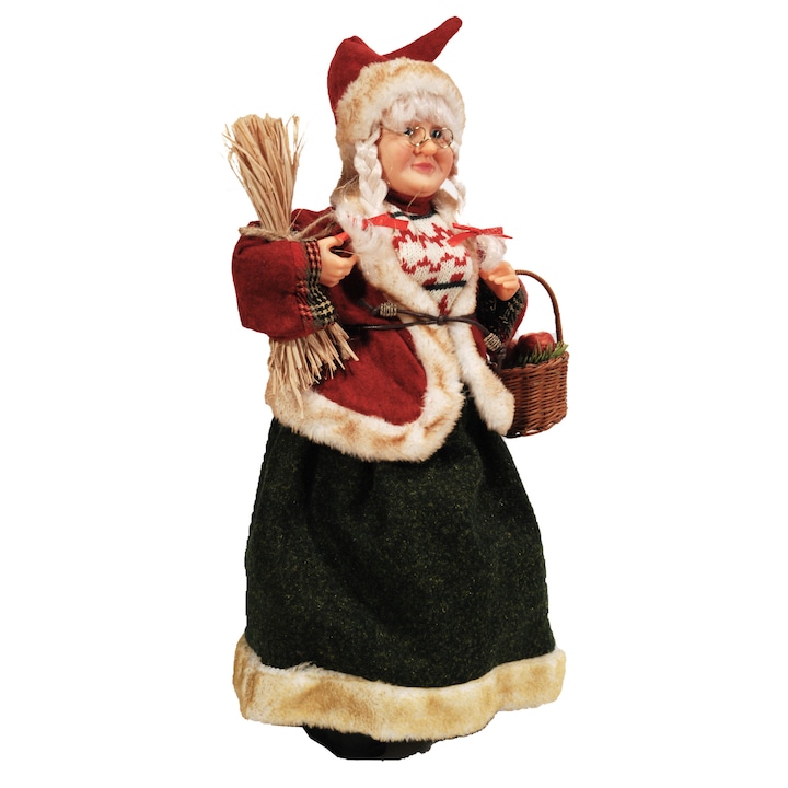 Doamna Mos Craciun, model clasic, aspect traditional, 70 cm