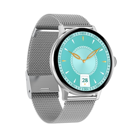 Ceas SmartWatch SOLTOY® DreamTime2 Plus, Incarcare wireless, EKG, Full HD Color display, Apelare BlueTooth, NOTIFICARI Apeluri/Mesaje, Monitorizare puls si bataile inimii, Interfete multiple, diverse functii, Silver Metal