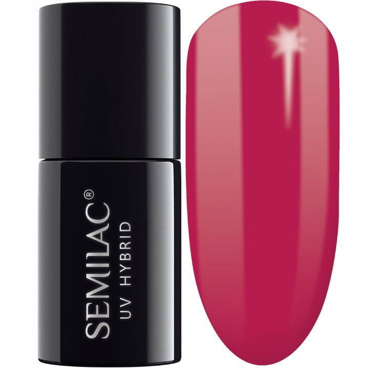 Oja semipermanenta Semilac, 066, Glossy Cranberry, UV, LED, 7 ml