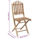 Set scaune de gradina pliabile vidaXL, cu perne, 2 buc., bambus 3063990