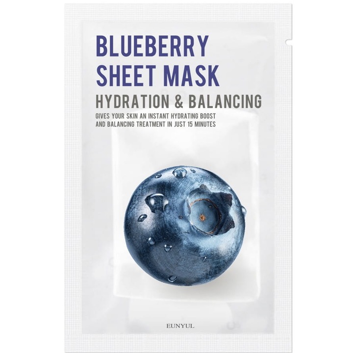 Masca hidratanta tip servetel pentru ten uscat Eunyul Blueberry Sheet Mask