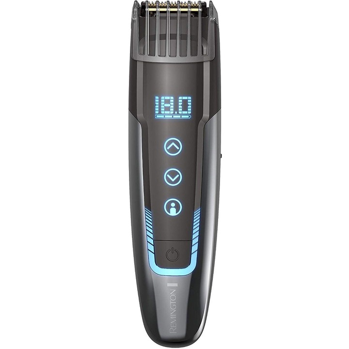 Masina Remington de Tuns Barba, Ecran Tactil, 0.4 - 18 mm, Functie Memorare, Complet Lavabil, Incarcare USB, Autonomie 50 min, Negru