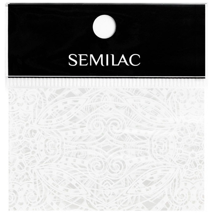 Folie de transfer Semilac, Model 15 White Lace, Alb