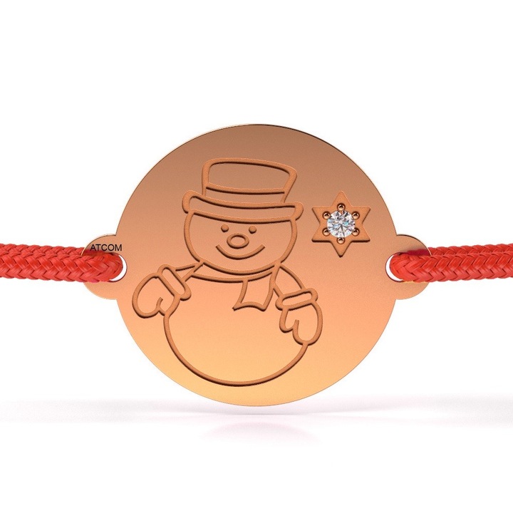 Bratara din aur roz cu snur model Nasturel