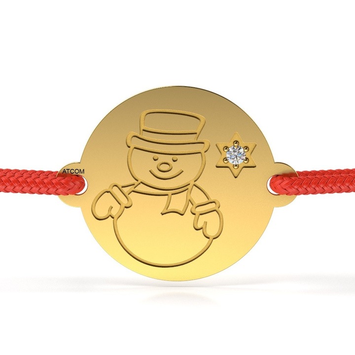 Bratara din aur galben cu snur model Nasturel