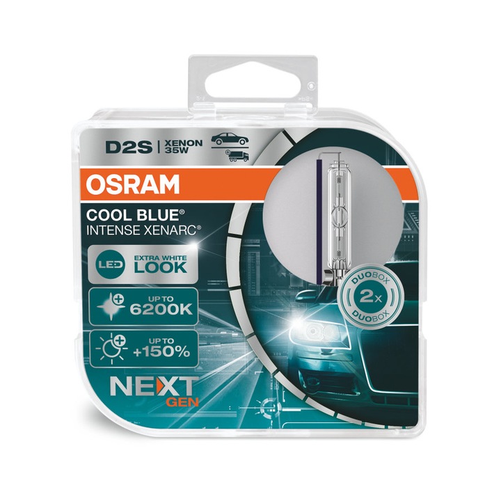Ксенонова крушка за фар OSRAM D2S, 35W, CBI NEXT GEN, Комплект 2 броя