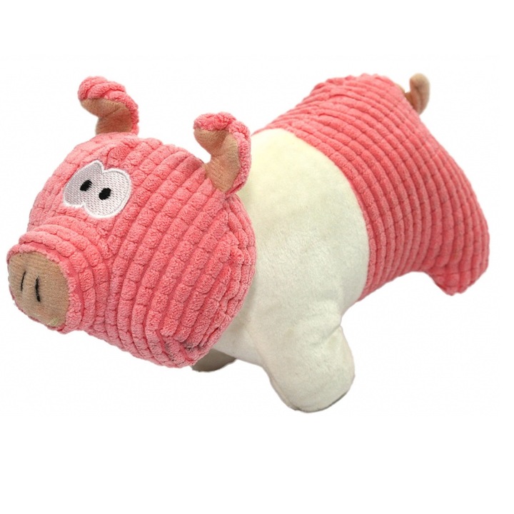 Játék kutyáknak, Pet Nova, Plus, Malac alak, Hangok, 22 cm, Rózsaszín/Fehér