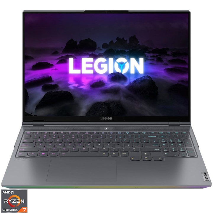 Лаптоп Gaming Lenovo Legion 7 16ACHg6, AMD Ryzen™ 7 5800H, 16, WQXGA, 165Hz, RAM 16GB, 1TB SSD, NVIDIA® GeForce® RTX™ 3070 8GB, Free DOS, Storm Grey