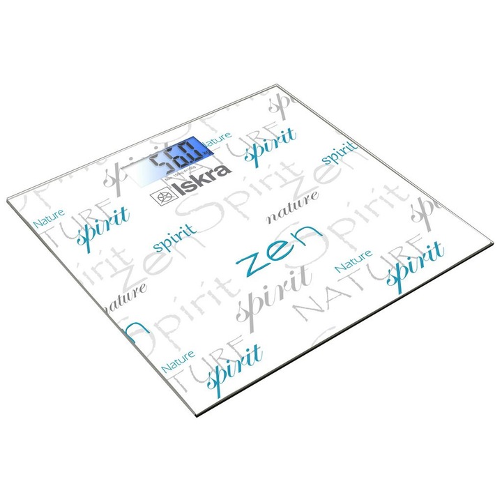 Cantar de baie, Iskra, Sticla, Model GBS1500-ZN, Multicolor