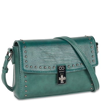 SKPAT - Дамска чанта 312885, Веган кожа, 21х14х5,5см, Зелен цвят