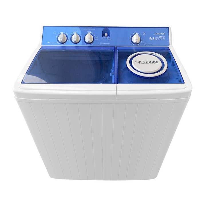 Masina de spalat rufe semiautomata Albatros WMS12.3, Volum cuva de spalare max 100 l, Cantitatea de rufe uscate 12 kg, Cantitatea de rufe la stoarcere 7 kg, Alb