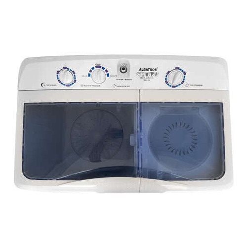 Masina semiautomata de spalat Albatros WMS 10.3, Cantitate rufe uscate 10 kg, Cantitate rufe stoarcere 5 Kg, Capac cuva detasabil, Alimentare apa rece sau calda, Alb/Allbastru