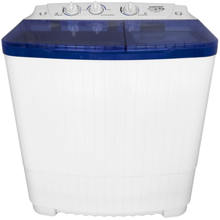 Masina de spalat rufe semiautomata Albatros WMS 5.3, Capacitate rufe uscate 5 Kg, Capacitate rufe storcere 2.5 Kg, Alb/Albastru