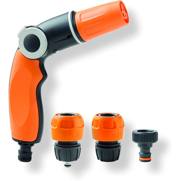 GF 3 funkciós szórópisztoly készlet + Kerti tömlő csatlakozók, műanyag