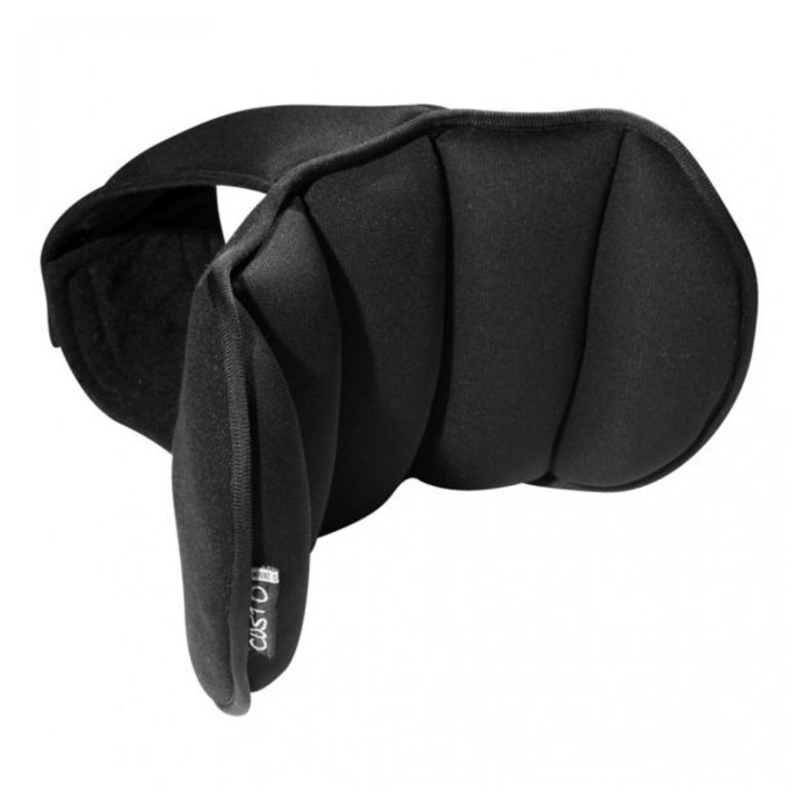 Възглавница за глава, изработена от полиестер и мемори пяна, 38x21x5 см, черна