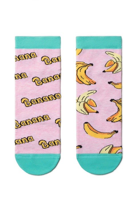 Памучни чорапи с шарка, Conte Happy, Светлорозов