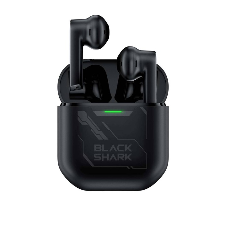 Vezeték nélküli fejhallgató, Black Shark, JoyBuds BE18, TWS, Fekete, Fülbe helyezhető, Bluetooth 5.2, Érintésvezérlés, Zajcsökkentés ENC, Akkumulátor 400 mAh