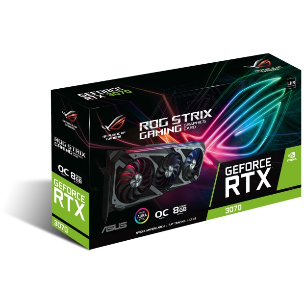 Placa video ASUS ROG Strix GeForce® RTX™️ 3070 OC V2 LHR, 8GB