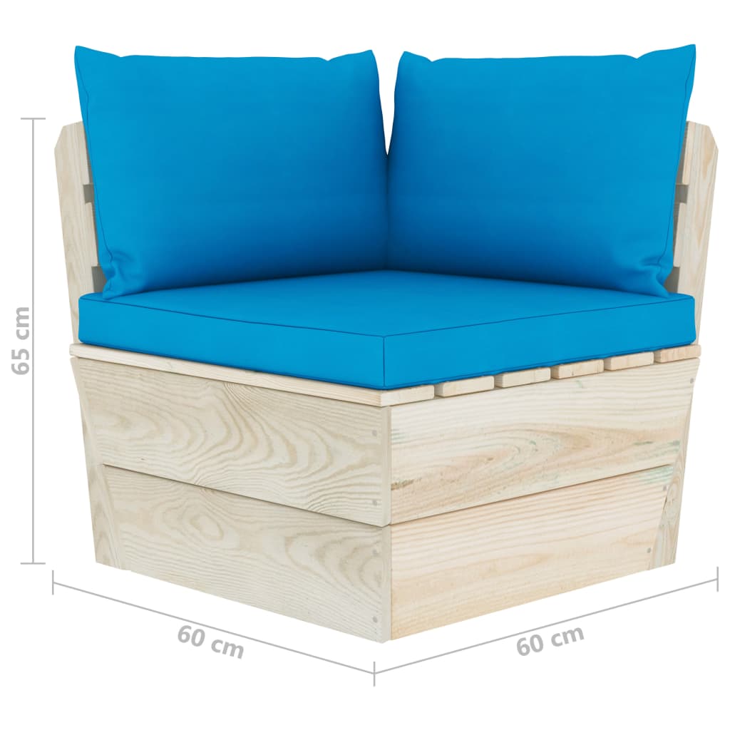 3063592 Set mobilier gradina din paleti vidaXL, 7 piese, cu perne, lemn molid ...