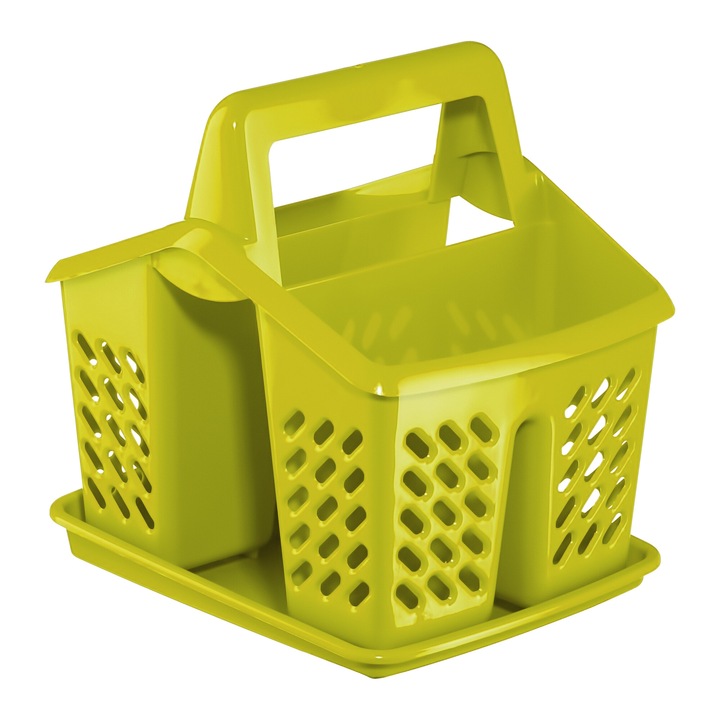 Scurgator tacamuri, 4 compartimente, verde, DOMOTTI Asca