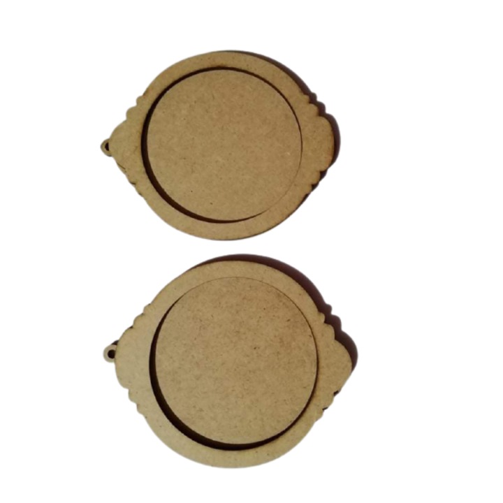 Set Glob Craciun MDF blank, 2 piese, dimensiuni 11,2cm x 9,5cm