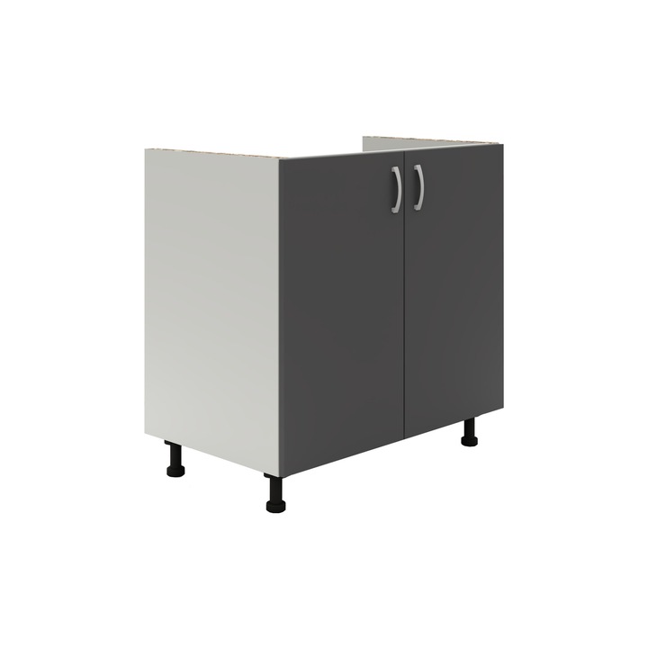 Prod Alcar mosogató szekrény test, 2 ajtós, 80 x 50 x 80 cm, fehér/antracit